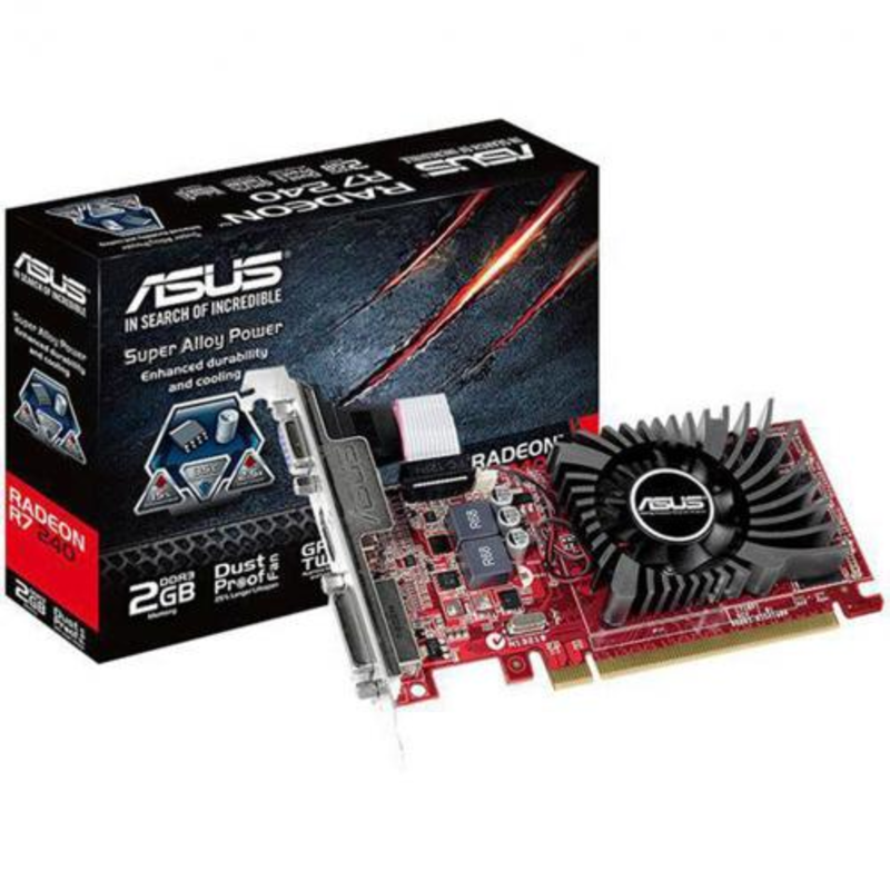 Видеокарта ASUS R7240-2GD3-L 2048МБ (Radeon R7 240, DDR3, D-Sub, DVI, HDMI) (PCI-E)