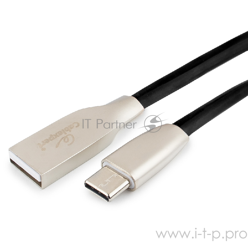 Кабель Cablexpert Кабель USB 2.0 CC-G-USBC01Bk-1.8M AM/Type-C, серия Gold, длина 1.8м, черный, блистер