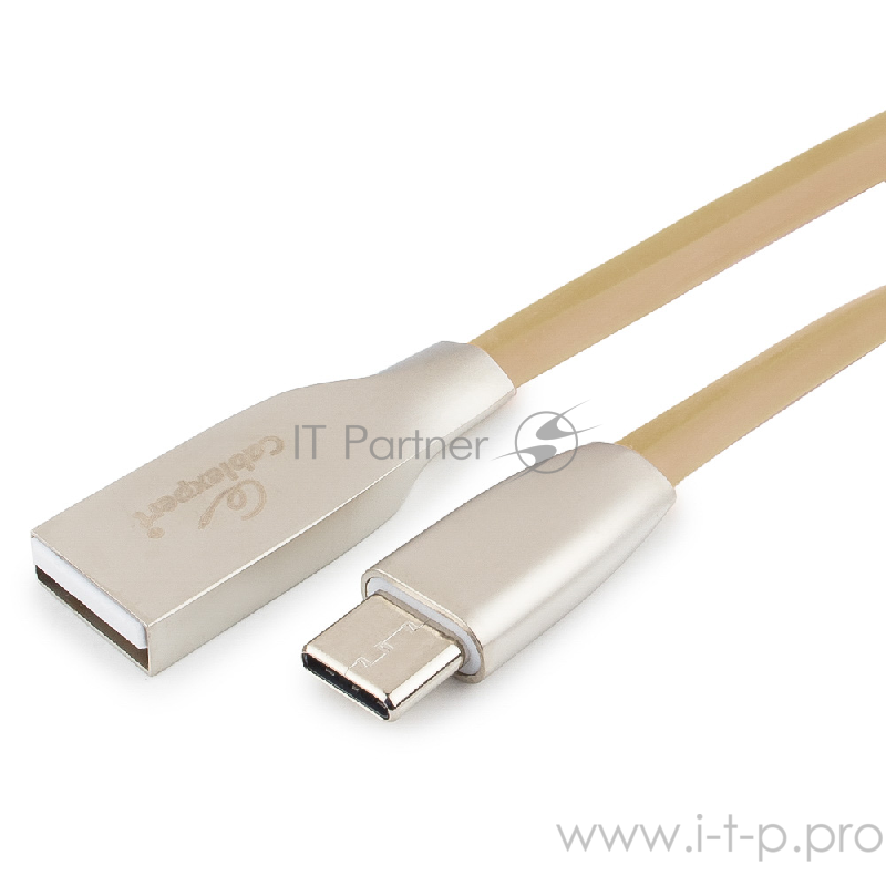 Кабель Cablexpert Кабель USB 2.0 CC-G-USBC01Gd-1M AM/Type-C, серия Gold, длина 1м, золотой, блистер