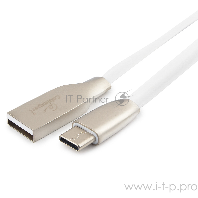 Кабель Cablexpert Кабель USB 2.0 CC-G-USBC01W-1M AM/Type-C, серия Gold, длина 1м, белый, блистер