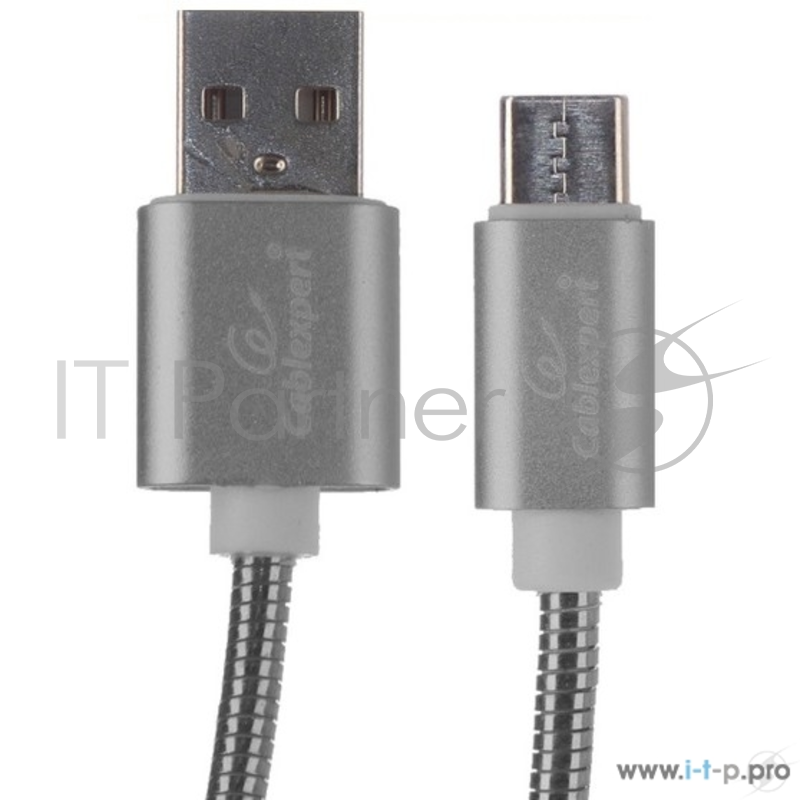 Кабель Cablexpert Кабель USB 2.0 CC-G-USBC02Gy-1.8M AM/Type-C, серия Gold, длина 1.8м, титан, блистер