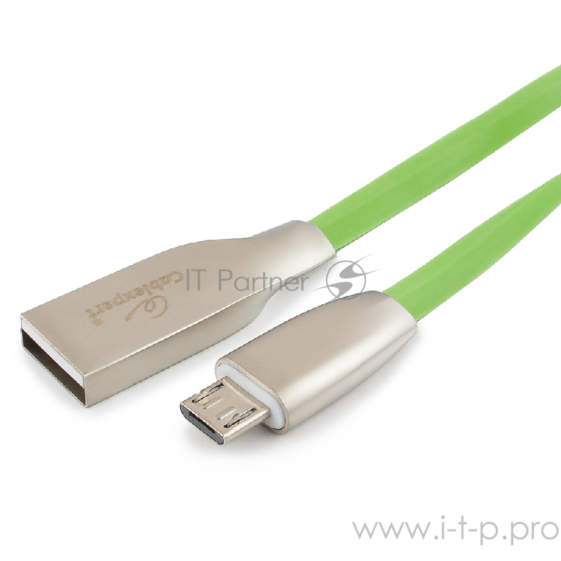 Кабель Cablexpert Кабель USB 2.0 CC-G-mUSB01Gn-1M AM/microB, серия Gold, длина 1м, зеленый, блистер