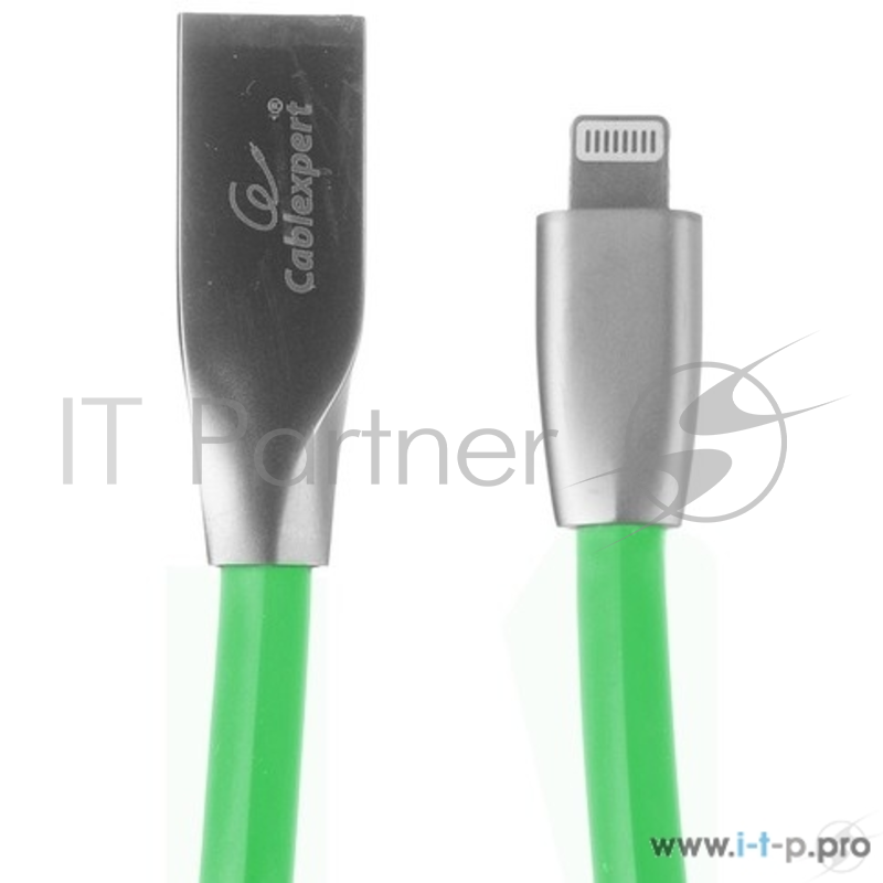 Кабель Cablexpert Кабель для Apple CC-G-APUSB01Gn-1M, AM/Lightning, серия Gold, длина 1м, зеленый, блистер