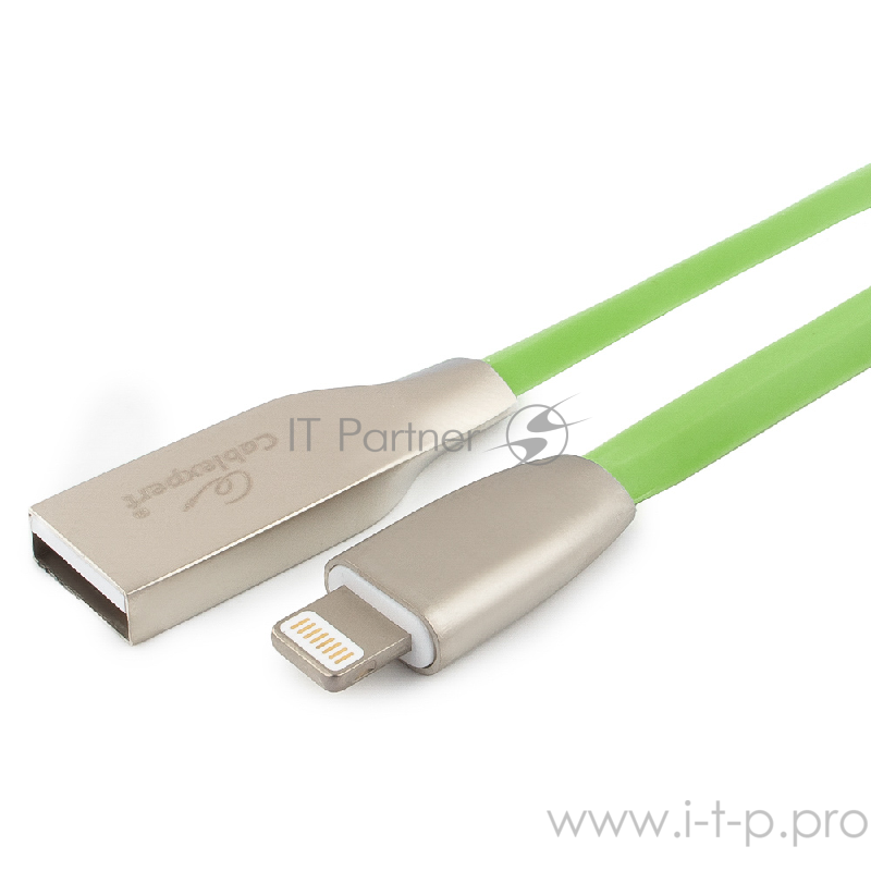 Кабель Cablexpert Кабель для Apple CC-G-APUSB01Gn-1M, AM/Lightning, серия Gold, длина 1м, зеленый, блистер