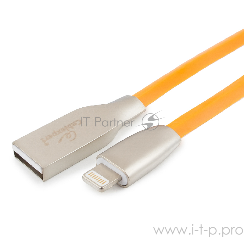 Кабель Cablexpert Кабель для Apple CC-G-APUSB01O-1M, AM/Lightning, серия Gold, длина 1м, оранжевый, блистер