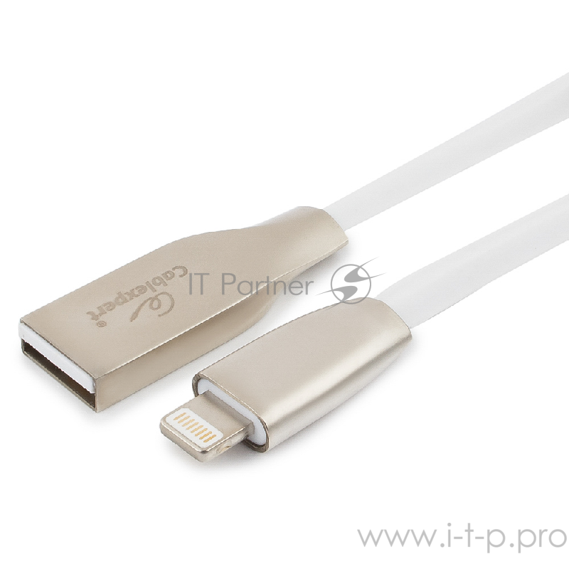 Кабель Cablexpert Кабель для Apple CC-G-APUSB01W-0.5M, AM/Lightning, серия Gold, длина 0.5м, белый, блистер