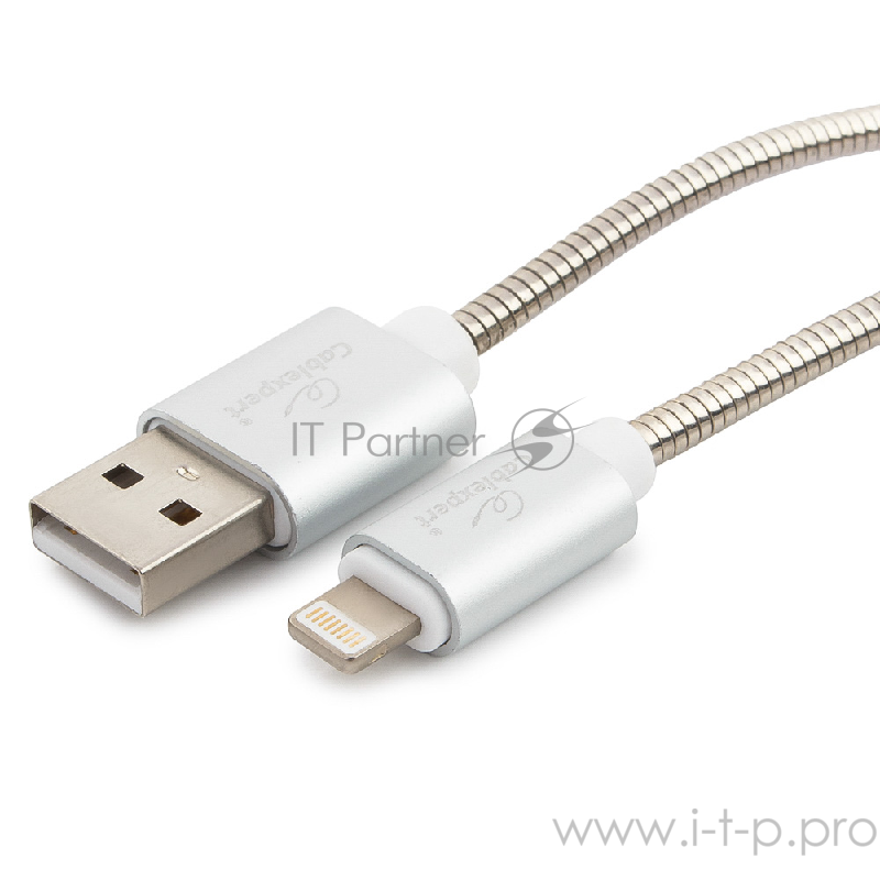 Кабель Cablexpert Кабель для Apple CC-G-APUSB02S-1.8M, AM/Lightning, серия Gold, длина 1.8м, серебро, блистер