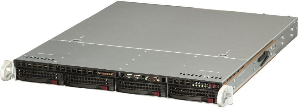 Серв. корпус 1U 19 RM Supermicro CSE-813MTQ-R400CB, ATX, черный (400Вт)