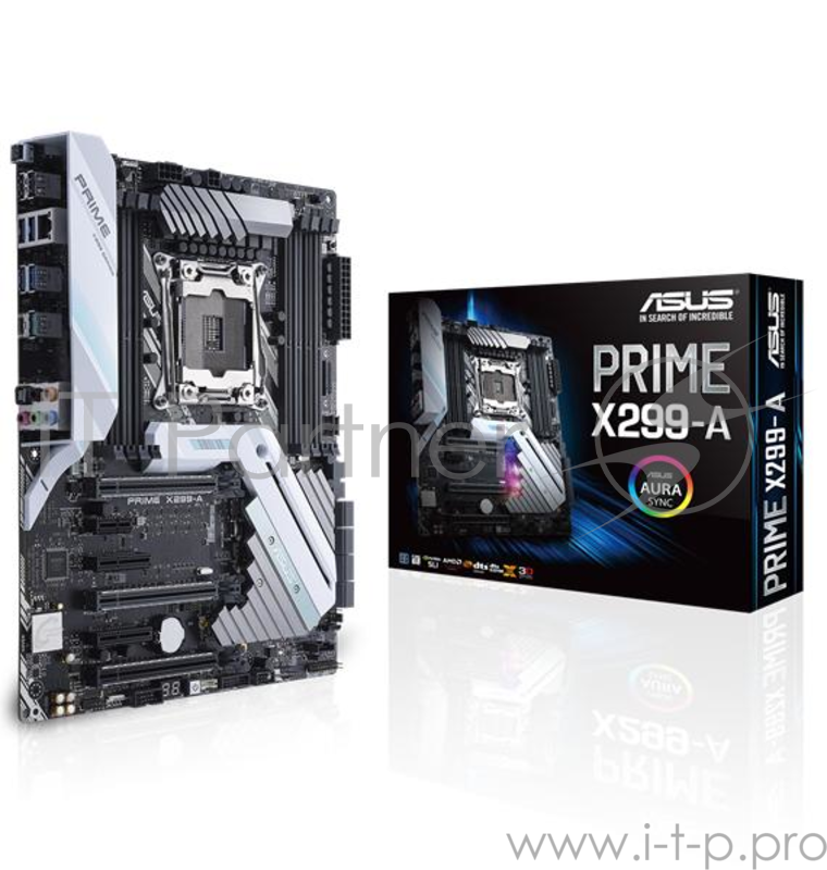 Мат. плата Socket2066 ASUS PRIME X299-A (iX299, 8xDDR4, M.2, SATA III, RAID, 3xPCI-E, 1Гбит LAN, USB3.1, ATX)
