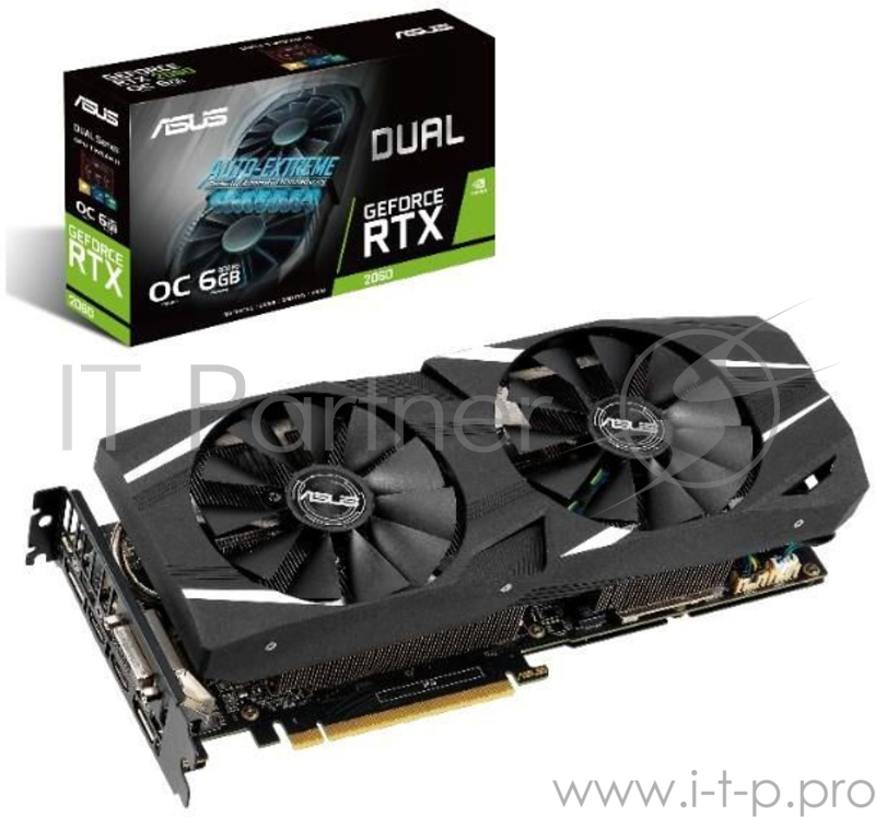Видеокарта ASUS GeForce RTX 2060 6ГБ DUAL-RTX2060-O6G (GeForce RTX 2060, DDR6, DVI, 2xHDMI, 2xDP) (PCI-E)