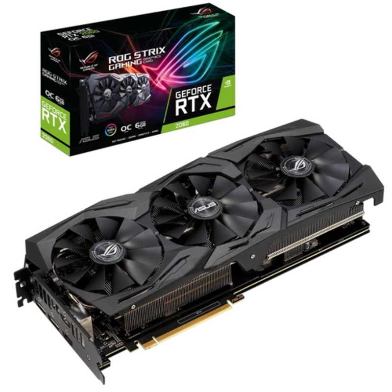 Видеокарта ASUS GeForce RTX 2060 6ГБ ROG-STRIX-RTX2060-O6G-GAMING (GeForce RTX 2060, DDR6, 2xHDMI, 2xDP) (PCI-E)