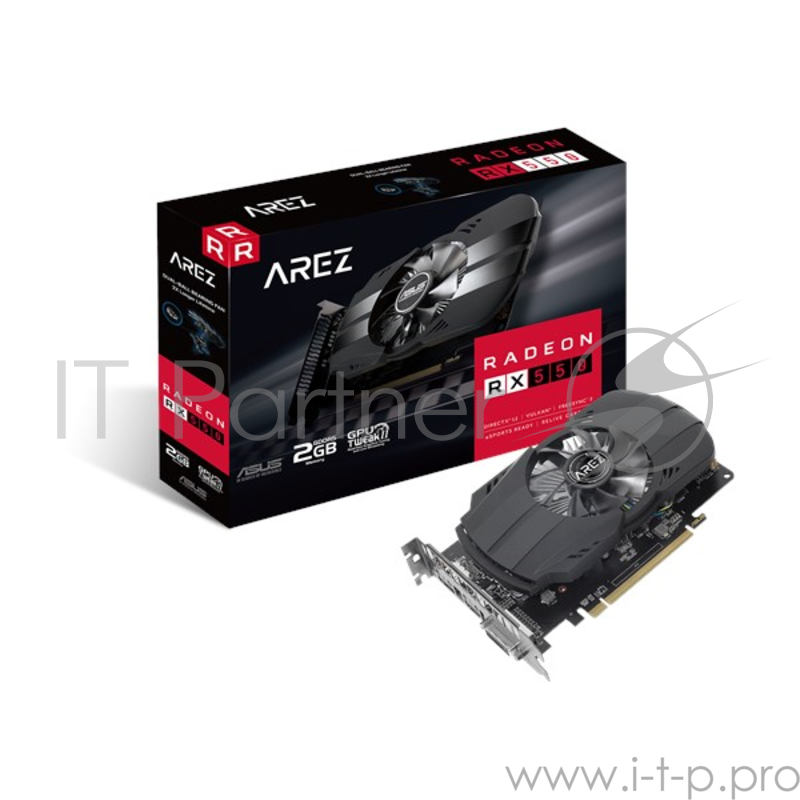 Видеокарта ASUS Radeon RX 550 2ГБ AREZ-PH-RX550-2G (Radeon RX 550, DDR5, DVI, HDMI, DP) (PCI-E)