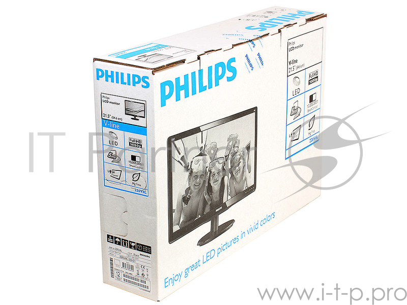 ЖК-монитор 21.5 Philips 226V4LSB/01 1920x1080, черный (D-Sub, DVI)