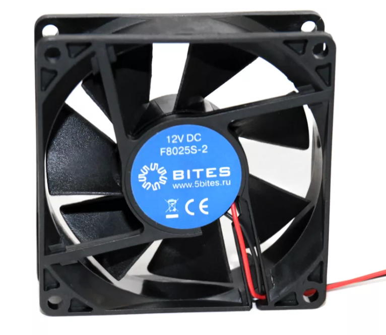 Вентиляторы 5bites F8025S-2 Вентилятор 80 x 80 x 25мм, подшипник скольжения, 2000RPM, 23dBa, 2 pin