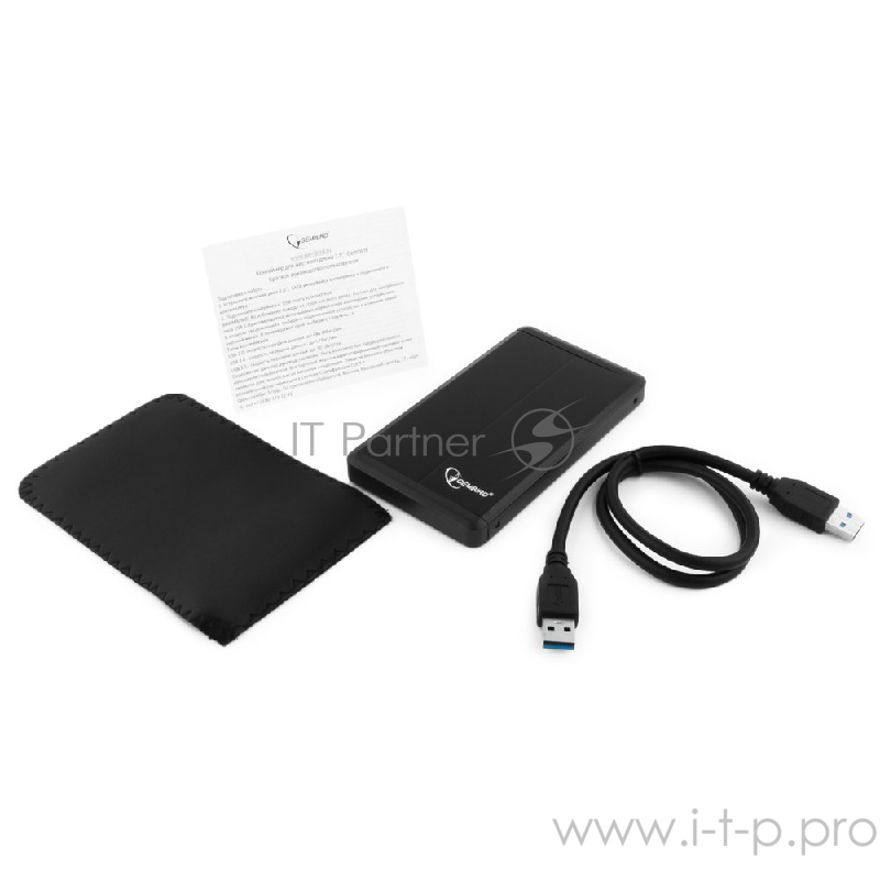 Контейнер Gembird EE2-U3S-2 для 2.5 SATA HDD, алюминиевый, черный (USB3.0)