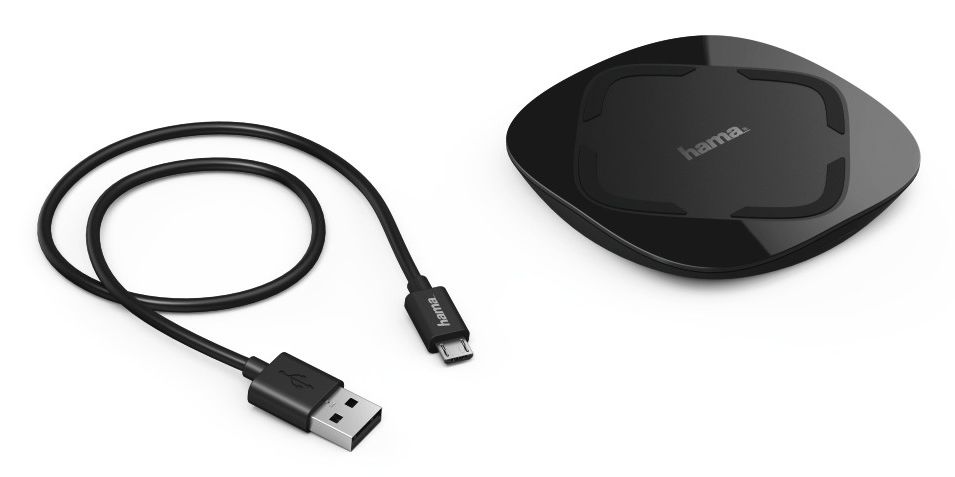 Аксессуары Hama QI-FC 5 Беспроводное зарядное устройство 1.0A универсальное кабель microUSB черный (00178975)