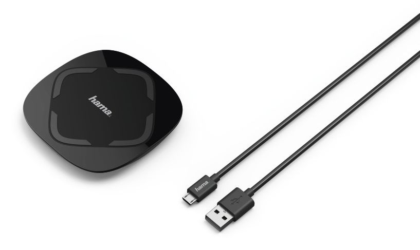 Аксессуары Hama QI-FC 5 Беспроводное зарядное устройство 1.0A универсальное кабель microUSB черный (00178975)