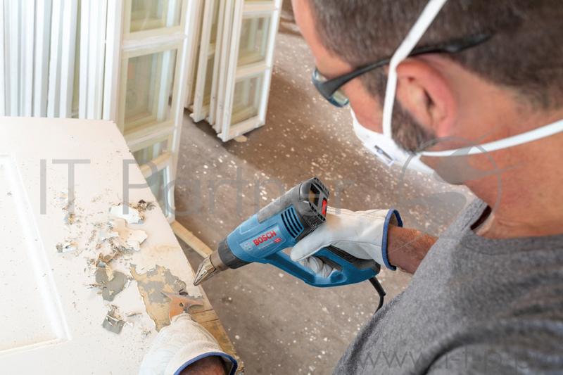 Фены, Термопистолеты Bosch GHG 20-63 Строительный фен 06012A6201 { 2300 Вт, 650 С, 500 л/мин, Регулировка потока воздуха (3 уровня), 0,67кг, чемодан }