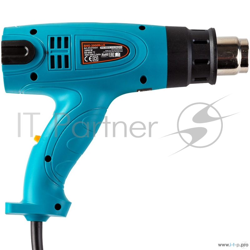 Фены, Термопистолеты Bort BHG-2000N-LK Фен технический 91275431 { 2000 Вт, 3 режима, 500 л/мин, 0.8 кг, 4 насадки, Дисплей LED }