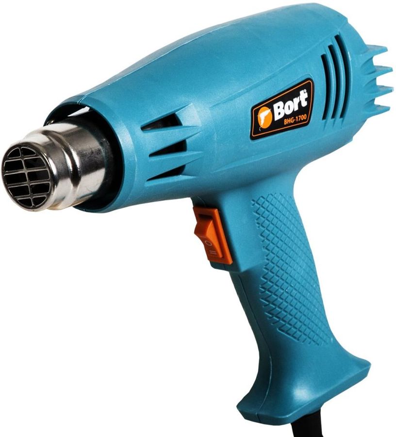 Фены, Термопистолеты Bort BHG-1700 Фен технический 91275691 { 1600 Вт, 2 режима, 240 л/мин, 0.65 кг }