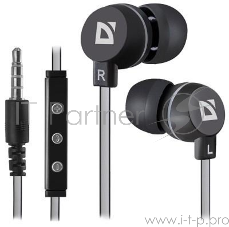 Наушники Defender Pulse 453 черный, для Android, вставки 63453