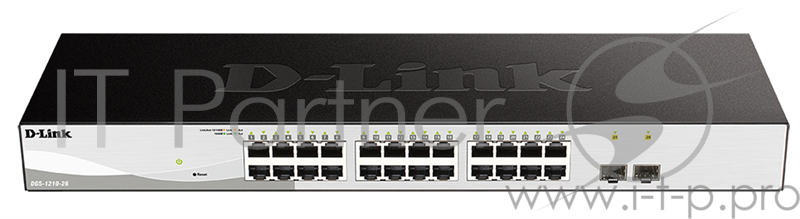Сетевое оборудование D-Link DGS-1210-26/F1A/F1B Настраиваемый коммутатор WebSmart с 24 портами 10/100/1000Base-T и 2 портами 1000Base-X SFP