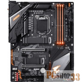 Мат. плата Socket1151 GIGABYTE Z390 AORUS PRO WiFi (iZ390, 4xDDR4, M.2, SATA III, RAID, PCI-E, HDMI, 1Гбит LAN, WiFi, BT, USB3.1, ATX)