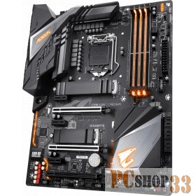 Мат. плата Socket1151 GIGABYTE Z390 AORUS PRO WiFi (iZ390, 4xDDR4, M.2, SATA III, RAID, PCI-E, HDMI, 1Гбит LAN, WiFi, BT, USB3.1, ATX)
