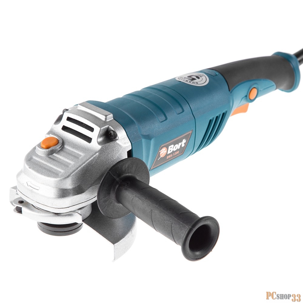 Шлифовальные машины Bort BWS-1200 Машина шлифовальная угловая 98296617 { 1200 Вт, 11000 об/мин, 125 мм, М14, 2,4 кг, набор аксессуаров 4 шт }