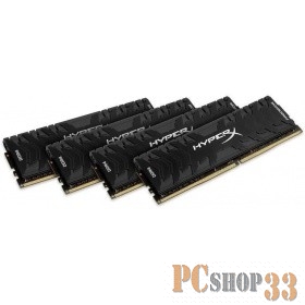 Модуль памяти Kingston DDR4 DIMM 64GB Kit 4x16Gb HX424C12PB3K4/64 PC4-19200, 2400MHz, CL15, HyperX Predator