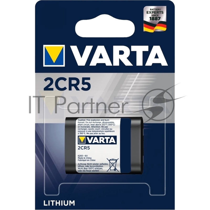 Элемент питания Varta Professional литиевая 2CR5, 1400mAh, 6В