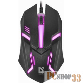 Мышь Defender Cyber MB-560L 52560 {Проводная оптическая мышь, 7 цветов, 3 кнопки,1200dpi, черный}