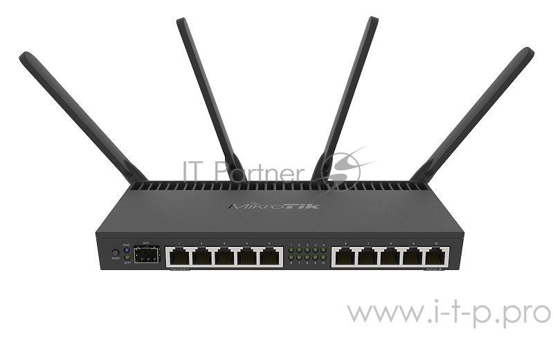 Сетевое оборудование Mikrotik RB4011iGS+5HacQ2HnD-IN Маршрутизатор 1.4ГГц, 4 ядра, 1GB RAM, 512MB NAND, 10x 10/100/1000 LAN, 1 SFP+, 2,4Ghz/5Ghz, 802.11a/b/g/n/ac