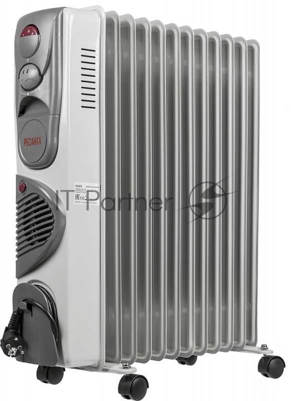 Тепловые пушки Ресанта ОМ-12НВ 67/3/12 Масляный радиатор { 2,4кВт с вентилятором, 450?240?630, 12 секций,10,кг }
