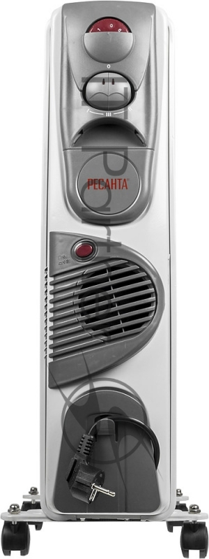 Тепловые пушки Ресанта ОМ-12НВ 67/3/12 Масляный радиатор { 2,4кВт с вентилятором, 450?240?630, 12 секций,10,кг }