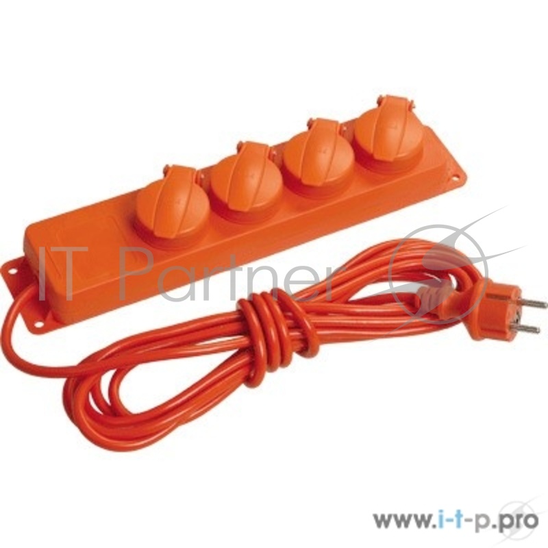 удлинители силовые Iek WYP10-16-04-05-44-N Удлинитель У04В 4 места с защитными крышками IP44 2 Р + P E /5метров 3х1мм2 16А/250В ИЭК