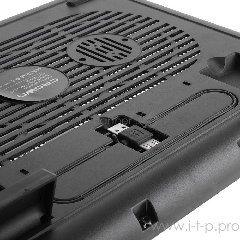 Аксессуар к ноутбуку CROWN Подставка для ноутбука CMLC-M10 black (Для ноутбуков диагональю до 17”, подсветка, 1*кулер D140*15mm)