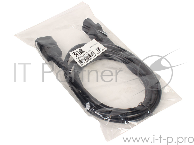 Кабель питания 3Cott 3C-PC-C13-C14, 1.8м, для подключения монитора к системному блоку, 10A