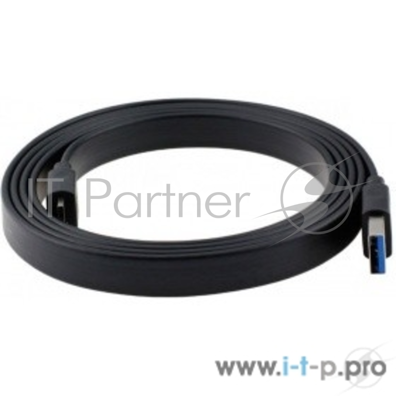 Кабель Micro USB 3.0 Orient MU-318F, Am -) micro-Bm (10pin), 1.8 м, плоский, черный