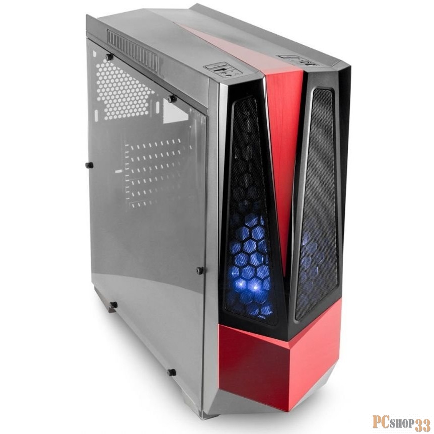 Корпус 3Cott G10 черный , ATX, без БП, игровой, 1x USB 3.0, 1x USB 2.0, окно, 2х 12см LED