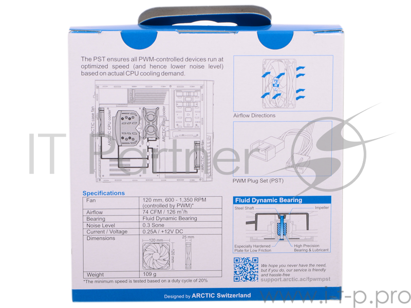 Вентилятор Case fan ARCTIC F12 PWM( PST) - retail AFACO-120P0-GBA01