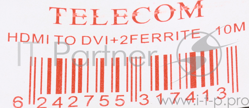 Кабель Telecom HDMI to DVI-D (19M -19M) 2 фильтра, 10м , с позолоченными контактами