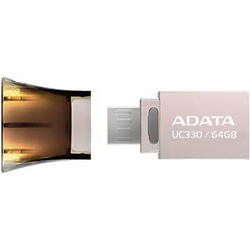Флеш Диск 64GB A-DATA DashDrive UC330 OTG, USB 2.0/MicroUSB, Серебро/Черный