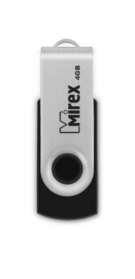 Флеш Диск 4GB Mirex Swivel, USB 2.0, Черный