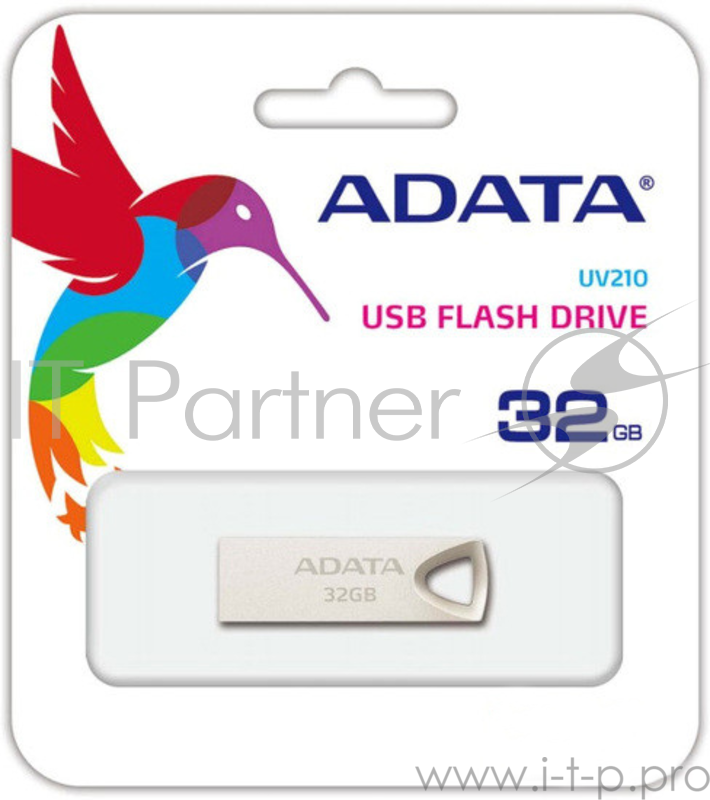 Флеш Диск 32GB A-DATA UV210, USB 2.0, Металлич., Серебро