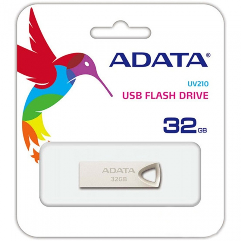 Флеш Диск 32GB A-DATA UV210, USB 2.0, Металлич., Серебро