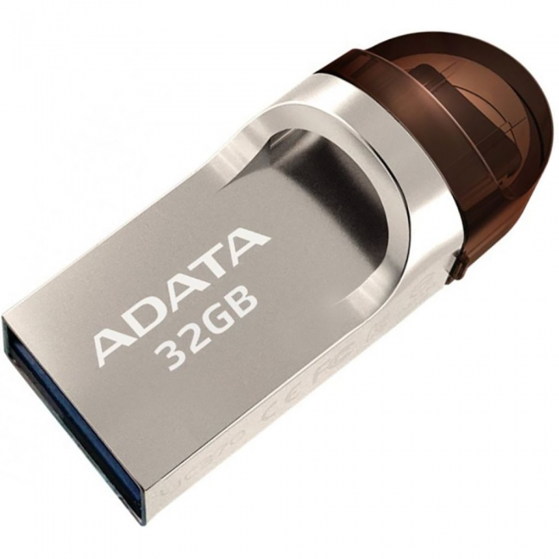 Флеш Диск 32GB A-DATA DashDrive UC370 OTG, USB 3.1/Type-C, Золотой