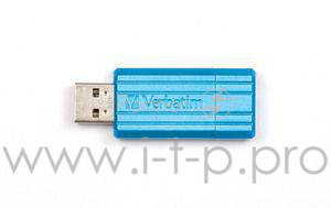 Флеш Диск 16GB VERBATIM PinStripe, Синий, 49068, USB 2.0