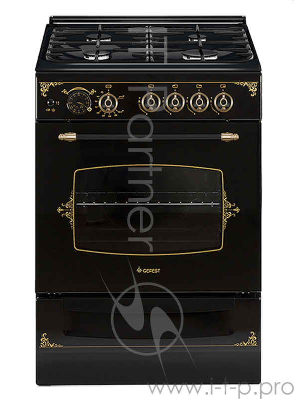 Газовая плита Gefest 6100-03 0179 черная РЕТРО
