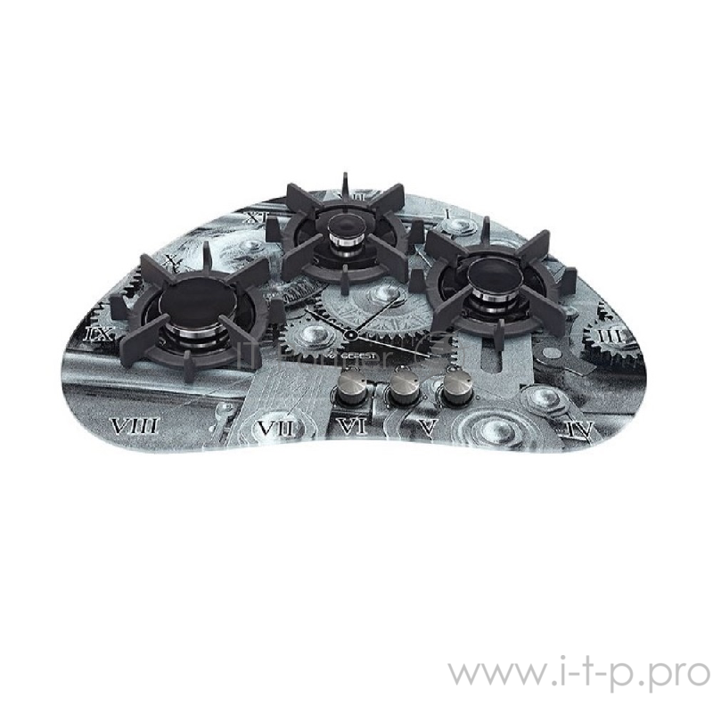 Газовая варочная поверхность Gefest СГ СН 2120 К1 серый с рисунком часы